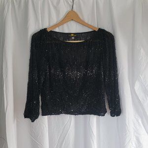 Lotus Threads Black Beaded Blouse